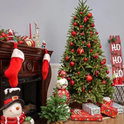 Outlet 7.5 ft. Pre-Lit Jersey Fraser Fir Slim Tree with Clear Lights Slim|Pre-Lit