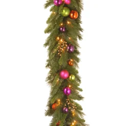 6 ft. Pre-Lit Kaleidoscope Garland with Warm White LED Lights Pre-Lit Christmas Garlands|3-6 Feet Christmas Garlands