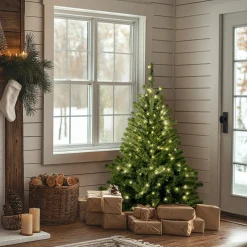 Clearance 4 ft. Pre-Lit Kincaid Spruce Tree with Clear Lights Full|Pre-Lit