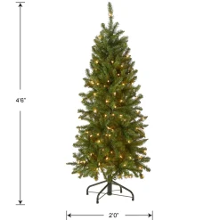 Hot 4.5 ft. Pre-Lit Kingswood Fir Pencil Tree with Clear Lights Pencil Slim|Pre-Lit
