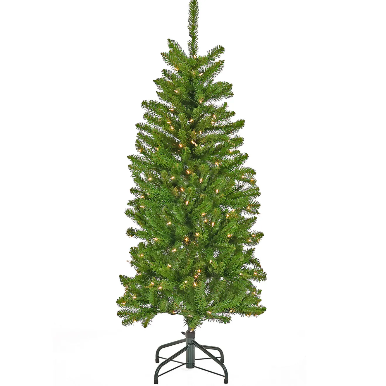 Hot 4.5 ft. Pre-Lit Kingswood Fir Pencil Tree with Clear Lights Pencil Slim|Pre-Lit