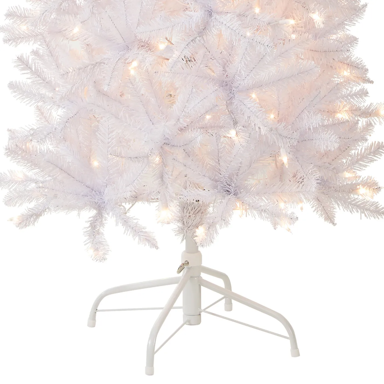 7 ft. Pre-Lit Kingswood Fir White Pencil Tree with Clear Lights Pencil Slim|Pre-Lit