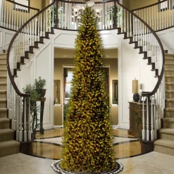 Outlet 14 ft. Pre-Lit Kingswood Fir Pencil Tree with Clear Lights Pencil Slim|12 Feet And Taller