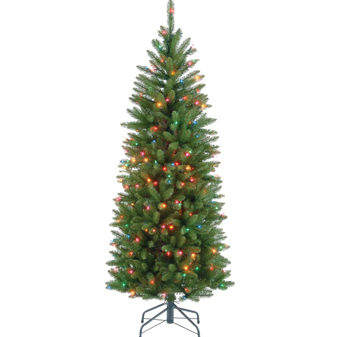 Online 4.5 ft. Pre-Lit Kingswood Fir Pencil Tree with Multicolor Lights Pencil Slim|Pre-Lit