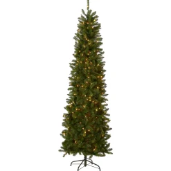 Outlet 7.5 ft. Pre-Lit Kingswood Fir Pencil Tree with Clear Lights Pencil Slim|Pre-Lit