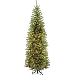 Outlet 7.5 ft. Pre-Lit Kingswood Fir Pencil Tree with Clear Lights Pencil Slim|Pre-Lit
