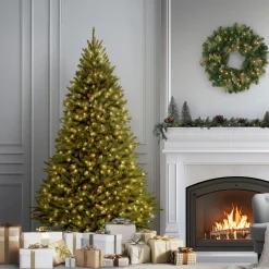Best 7.5 ft. Pre-Lit Kingswood Fir Tree with PowerConnect Dual Color LED Lights Medium|Pre-Lit