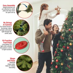 Best 7.5 ft. Pre-Lit Kingswood Fir Tree with PowerConnect Dual Color LED Lights Medium|Pre-Lit