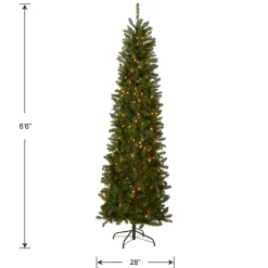 Best 6.5 ft. Pre-Lit Kingswood Fir Pencil Tree with Clear Lights Pre-Lit|6 To 6.5 Feet