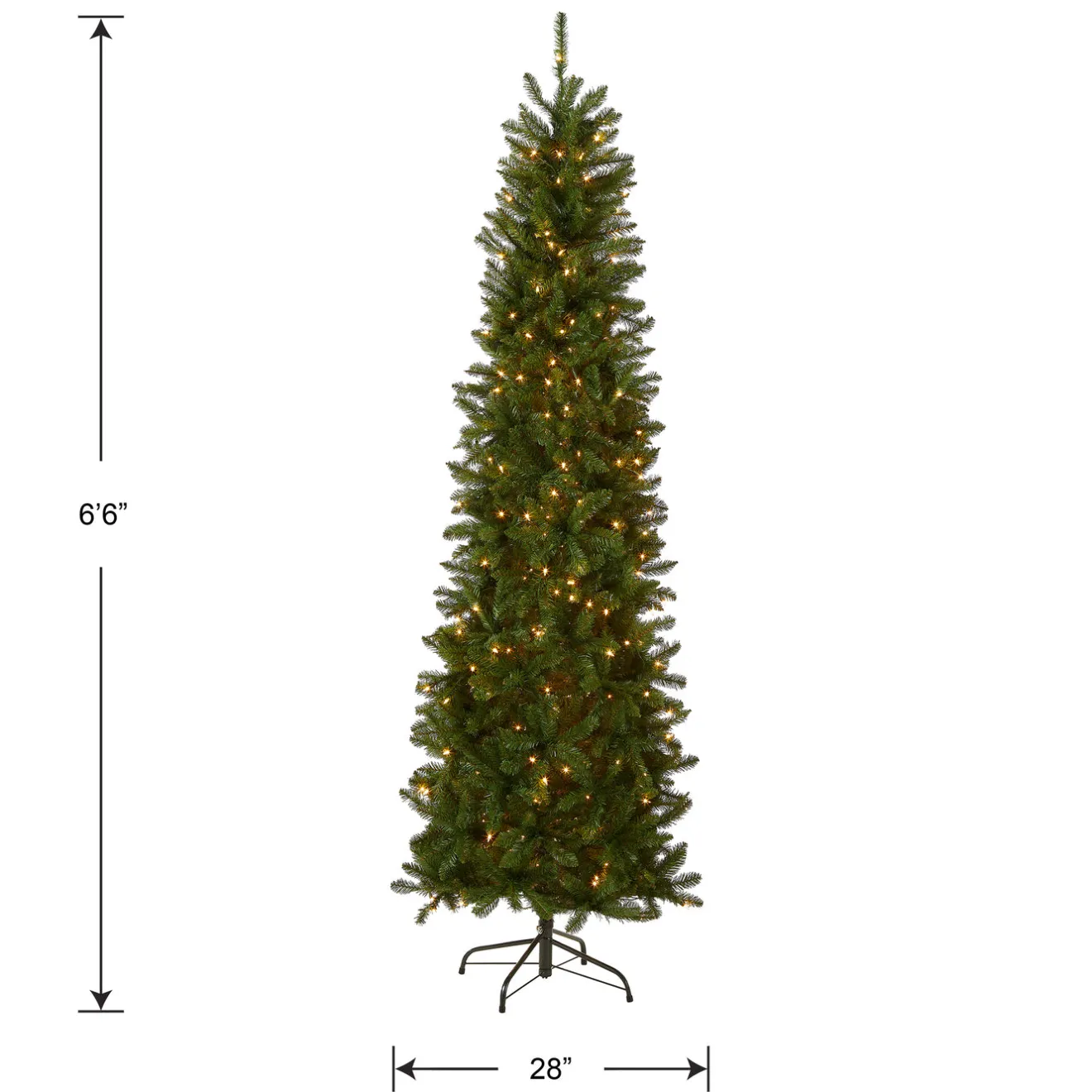 Best 6.5 ft. Pre-Lit Kingswood Fir Pencil Tree with Clear Lights Pre-Lit|6 To 6.5 Feet