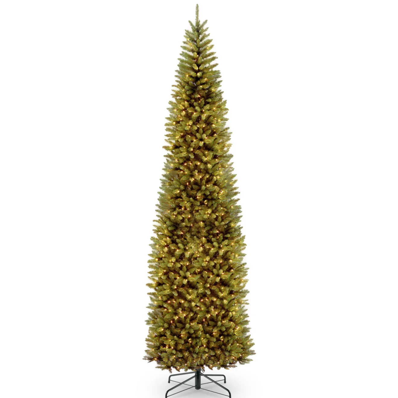 Sale 12 ft. Pre-Lit Kingswood Fir Pencil Slim Tree with Clear Lights Pencil Slim|Pre-Lit