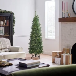 New 6 ft. Pre-Lit Kingswood Fir Pencil Tree with Clear Lights Pencil Slim|Pre-Lit