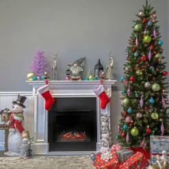 Hot 7.5 ft. Pre-Lit Kingswood Fir Pencil Tree with Multicolor Lights Pencil Slim|Pre-Lit