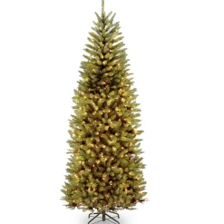 Hot 7.5 ft. Pre-Lit Kingswood Fir Slim Tree with PowerConnect Dual Color LED Lights Slim|Pre-Lit