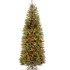 Hot 7.5 ft. Pre-Lit Kingswood Fir Slim Tree with PowerConnect Dual Color LED Lights Slim|Pre-Lit