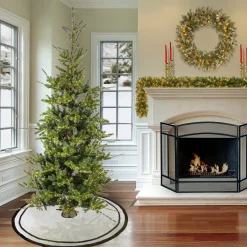 Discount 9 ft. Pre-Lit Lark Pine Medium Tree with Warm White LED Rice Lights Full|Pre-Lit