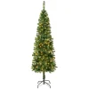 Online 6 ft. Pre-Lit Linden Spruce Slim Tree with Warm White LED Lights Slim|Pre-Lit