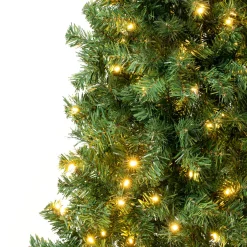 Best 7.5 ft. Pre-Lit Linden Spruce Tree with Warm White LED Lights Full|Pre-Lit