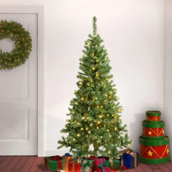 New 6 ft. Pre-Lit Linden Spruce Tree with Warm White LED Lights Full|Pre-Lit
