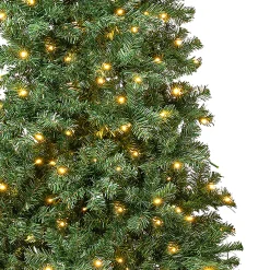 Hot 7.5 ft. Pre-Lit Linden Spruce Slim Tree with LED Lights Slim|Pre-Lit