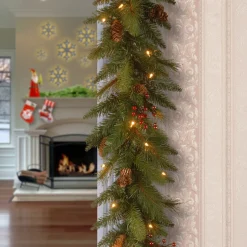 Discount 6 ft. Pre-Lit Long Needle Pine Cone Garland with Clear Lights Pre-Lit Christmas Garlands|3-6 Feet Christmas Garlands