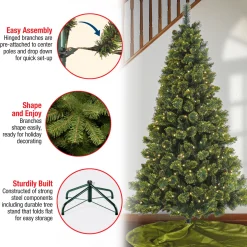 Outlet 7 ft. Pre-Lit Maine Pine Tree with LED Lights Pre-Lit|Full