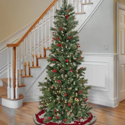 Online 7.5 ft. Pre-Lit Meadowlark Pencil Tree with Clear Lights Pre-Lit|Slim