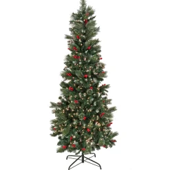 9 ft. Pre-Lit Meadowlark Pencil Tree with Clear Lights Slim|Pre-Lit
