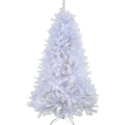 Discount 7.5 ft. Pre-Lit Millville White Tree with PowerConnect Warm White LED Lights Full|Pre-Lit