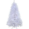 Online 9 ft. Pre-Lit Millville White Tree with PowerConnect Dual Color LED Lights Full|Pre-Lit