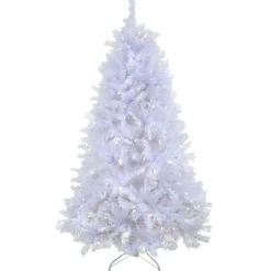 Online 9 ft. Pre-Lit Millville White Tree with PowerConnect Dual Color LED Lights Full|Pre-Lit