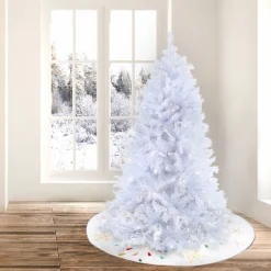 New 6.5 ft. Pre-Lit Millville White Tree with PowerConnect Warm White LED Lights Full|Pre-Lit
