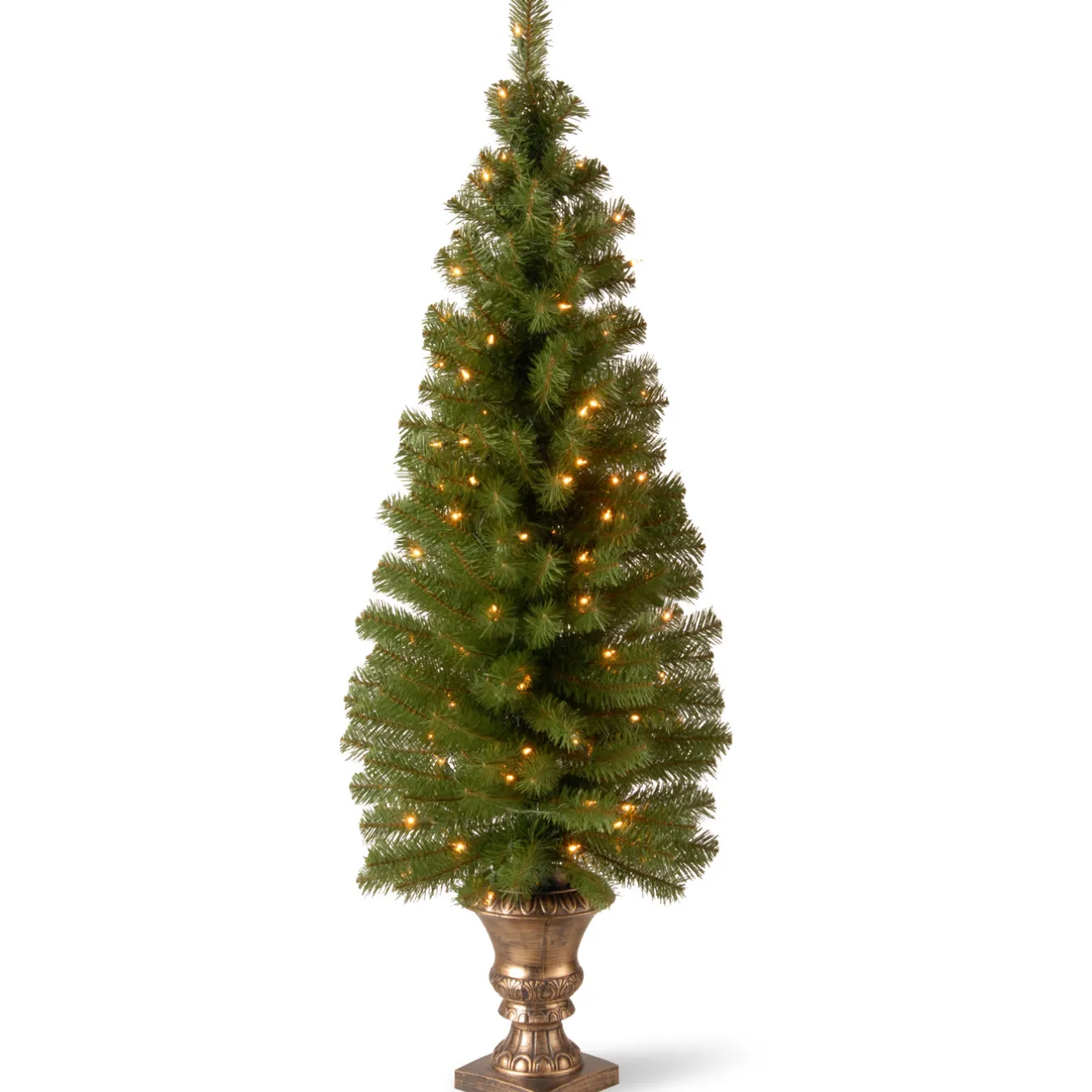 Hot 5 ft. Pre-Lit Montclair Spruce Slim Tree with Clear Lights Entrance|Pre-Lit
