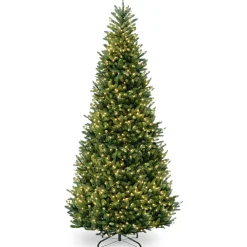 Hot 10 ft. Pre-Lit Natural Fraser Slim Fir Tree with Clear Lights Slim|Pre-Lit