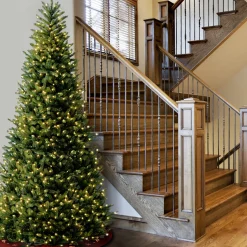 Hot 10 ft. Pre-Lit Natural Fraser Slim Fir Tree with Clear Lights Slim|Pre-Lit