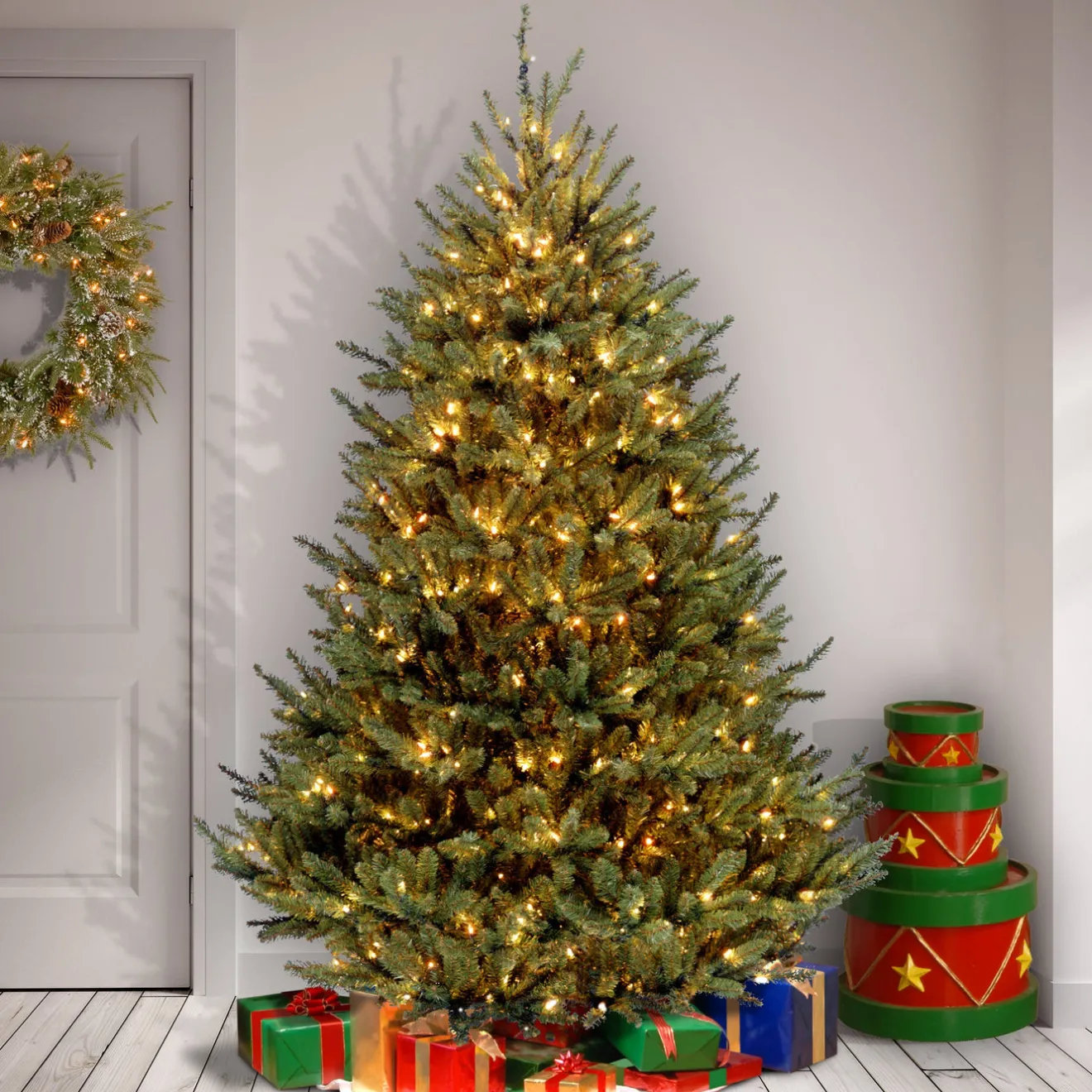 Online 7.5 ft. Pre-Lit Natural Fraser Medium Fir Tree with Clear Lights Full|7 To 7.5 Feet