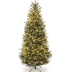 6.5 ft. Pre-Lit Natural Fraser Fir Slim Tree with Clear Lights Slim|Pre-Lit