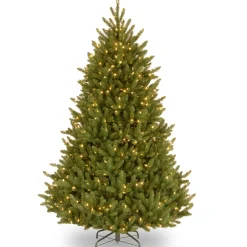 New 7.5 ft. Pre-Lit Natural Fraser Fir Tree with Clear Lights Medium|Pre-Lit