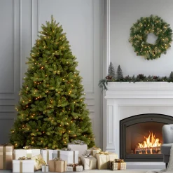 Sale 6 ft. Pre-Lit Newberry Spruce Tree with Clear Lights Full|Pre-Lit