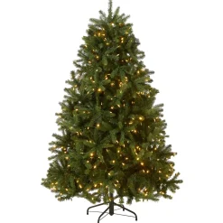 Discount 8 ft. Pre-Lit Newberry Spruce Tree with PowerConnect Dual Color LED Lights 8 To 8.5 Feet