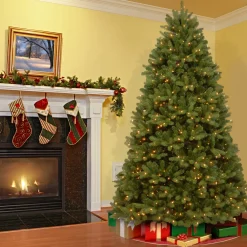 Discount 8 ft. Pre-Lit Newberry Spruce Tree with PowerConnect Dual Color LED Lights 8 To 8.5 Feet