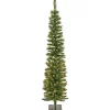 Discount 6 ft. Pre-Lit Nooksack Fir Pencil Slim Tree with LED Lights Slim|Pre-Lit