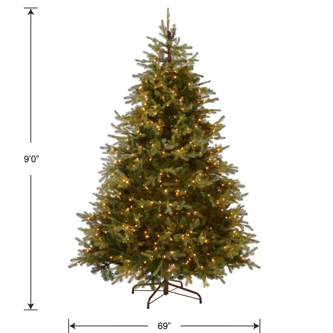 Sale 9 ft. Pre-Lit Nordic Spruce Medium Tree with Clear Lights Full|Pre-Lit