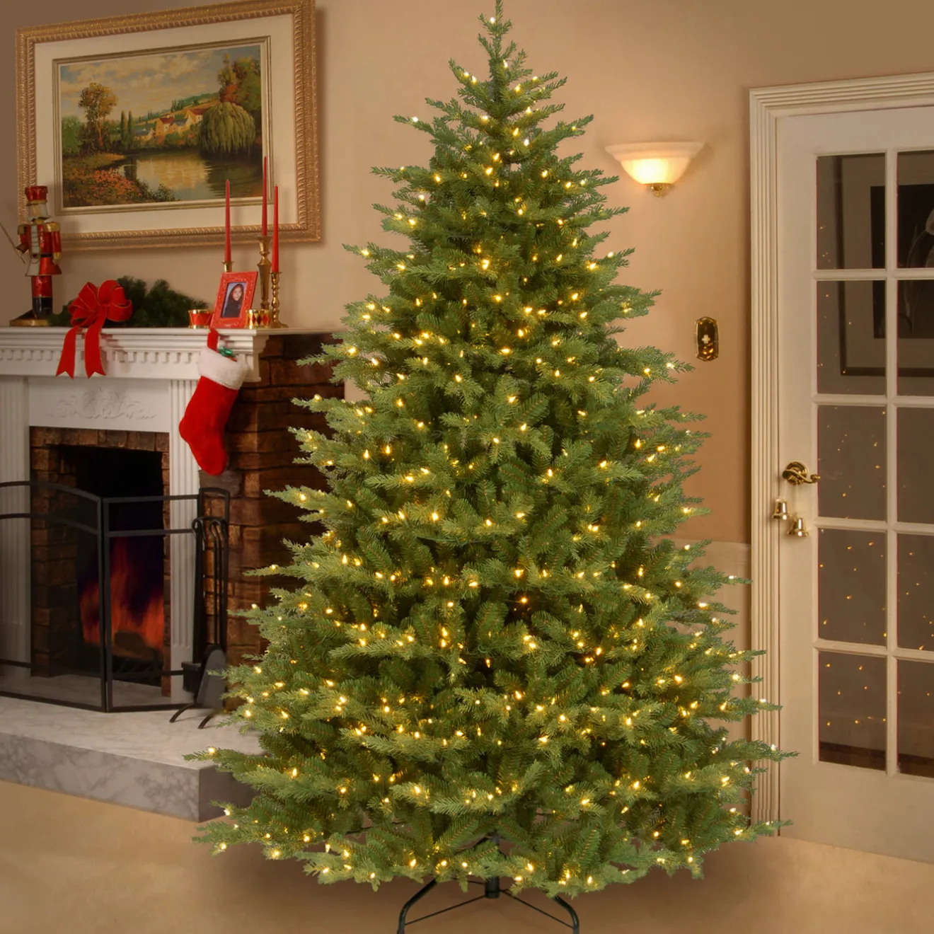 Sale 9 ft. Pre-Lit Nordic Spruce Medium Tree with Clear Lights Full|Pre-Lit