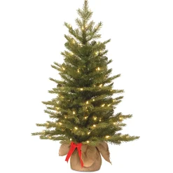Clearance 3 ft. Pre-Lit Nordic Spruce Tree with LED Lights Tabletop|Pre-Lit