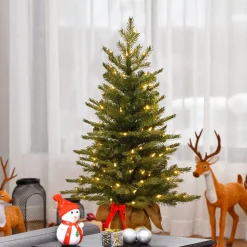 Clearance 3 ft. Pre-Lit Nordic Spruce Tree with LED Lights Tabletop|Pre-Lit