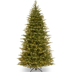 Discount 6.5 ft. Pre-Lit Nordic Spruce Slim Tree with Clear Lights Slim|Pre-Lit