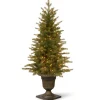 Outlet 4 ft. Pre-Lit Nordic Spruce Tree with Clear Lights Slim|Pre-Lit