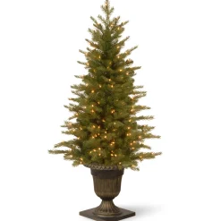 Outlet 4 ft. Pre-Lit Nordic Spruce Tree with Clear Lights Slim|Pre-Lit