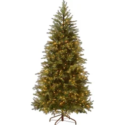 Online 7.5 ft. Pre-Lit Nordic Spruce Slim Tree with Clear Lights Slim|Pre-Lit